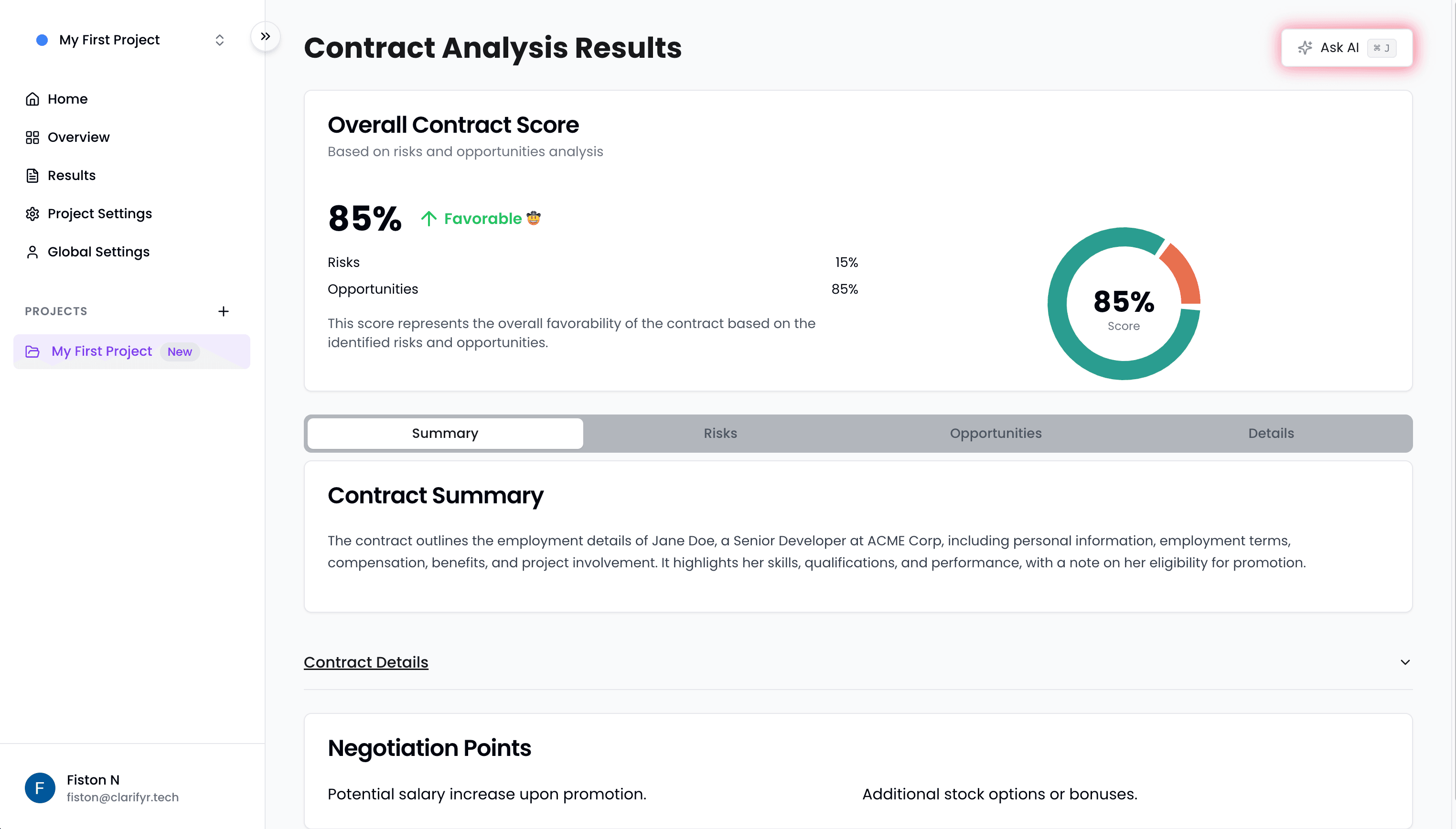 AI Powered Contract Analysis